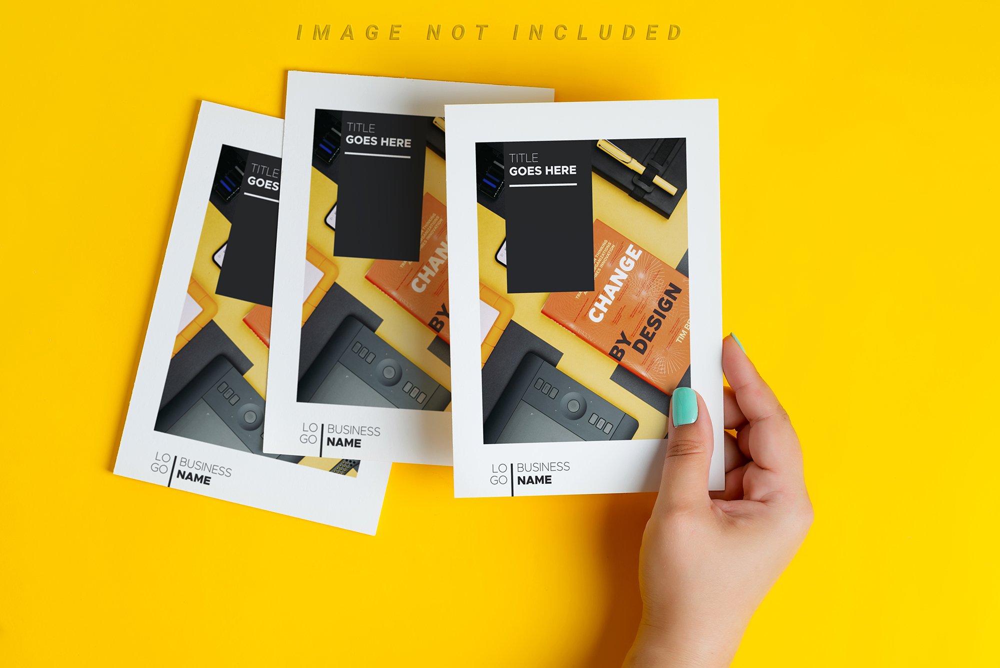 欧美风格精美三折页画册VI样机PSD素材