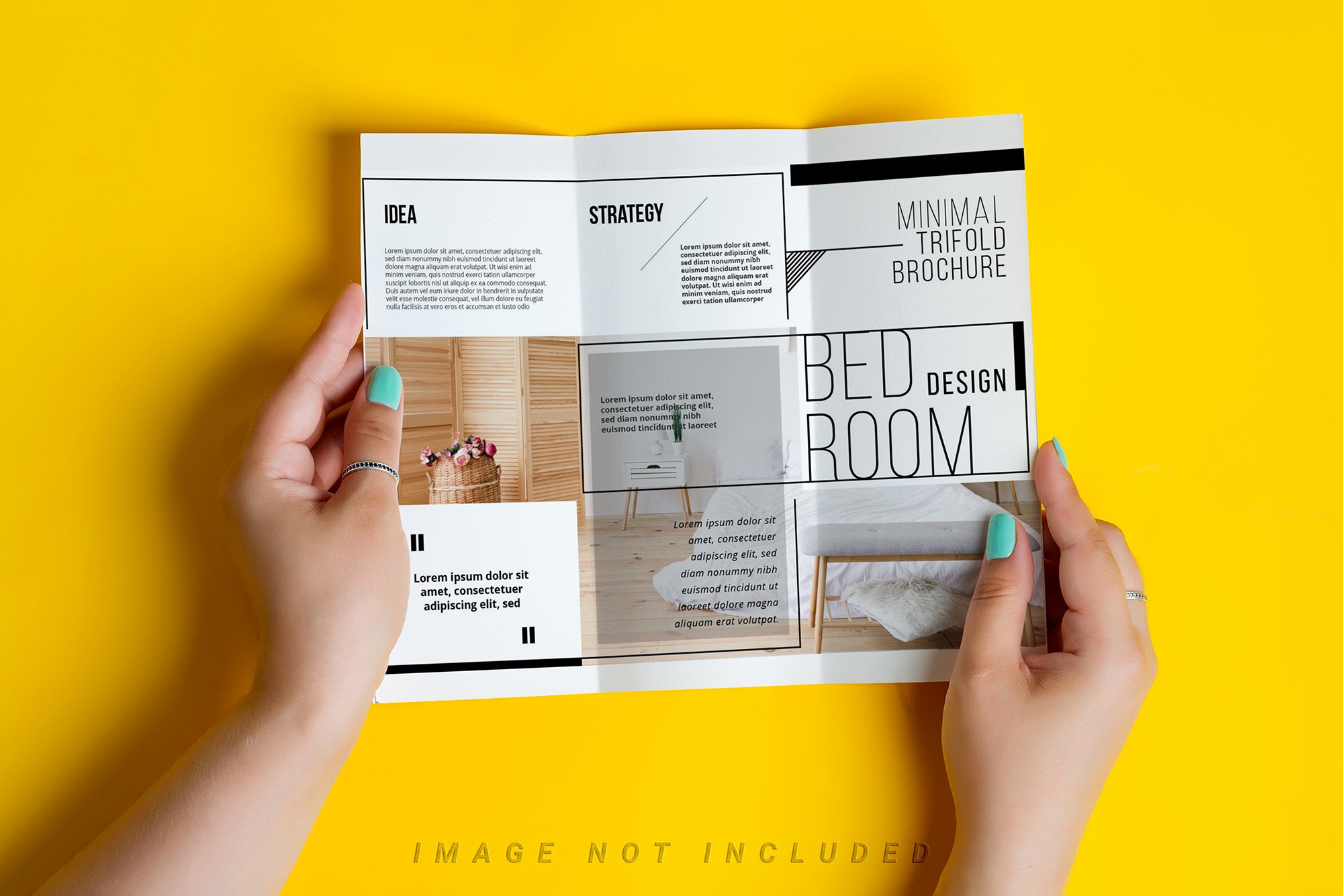 欧美风格精美三折页画册VI样机PSD素材