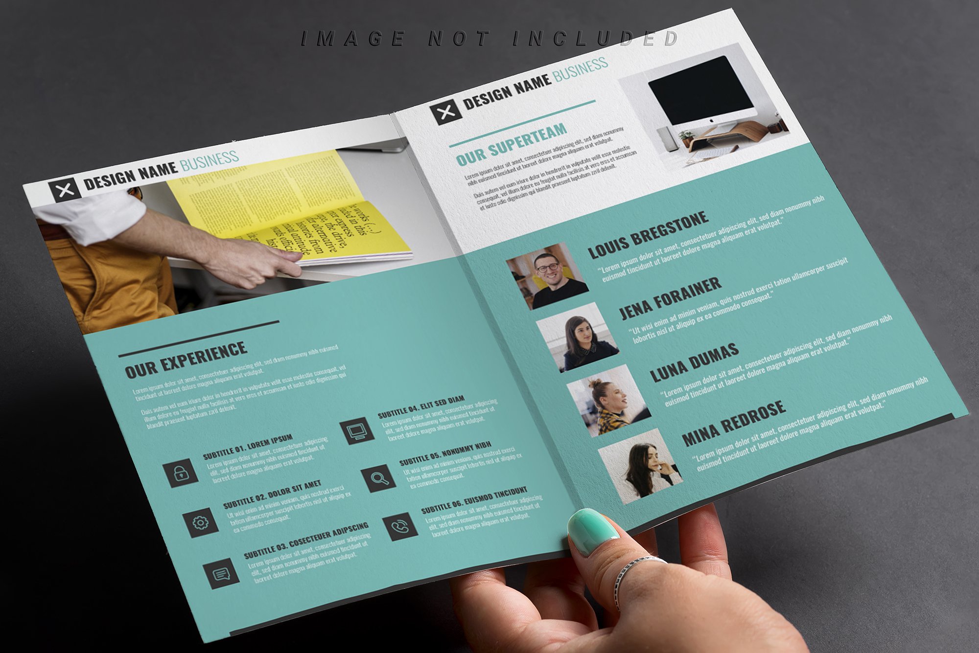 欧美风格精美三折页画册VI样机PSD素材