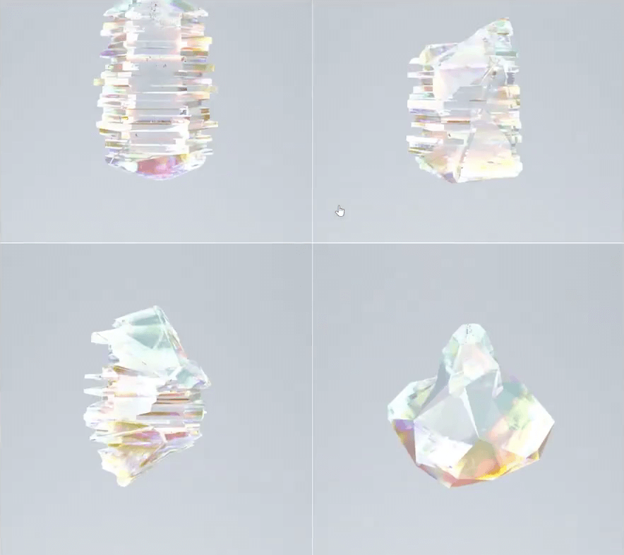 C4D可自定义程序化水晶模型预设New Quartz FM 水晶预设钻石模型预设素材