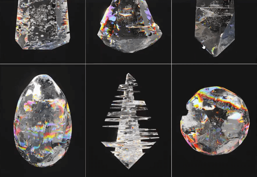 C4D可自定义程序化水晶模型预设New Quartz FM 水晶预设钻石模型预设素材