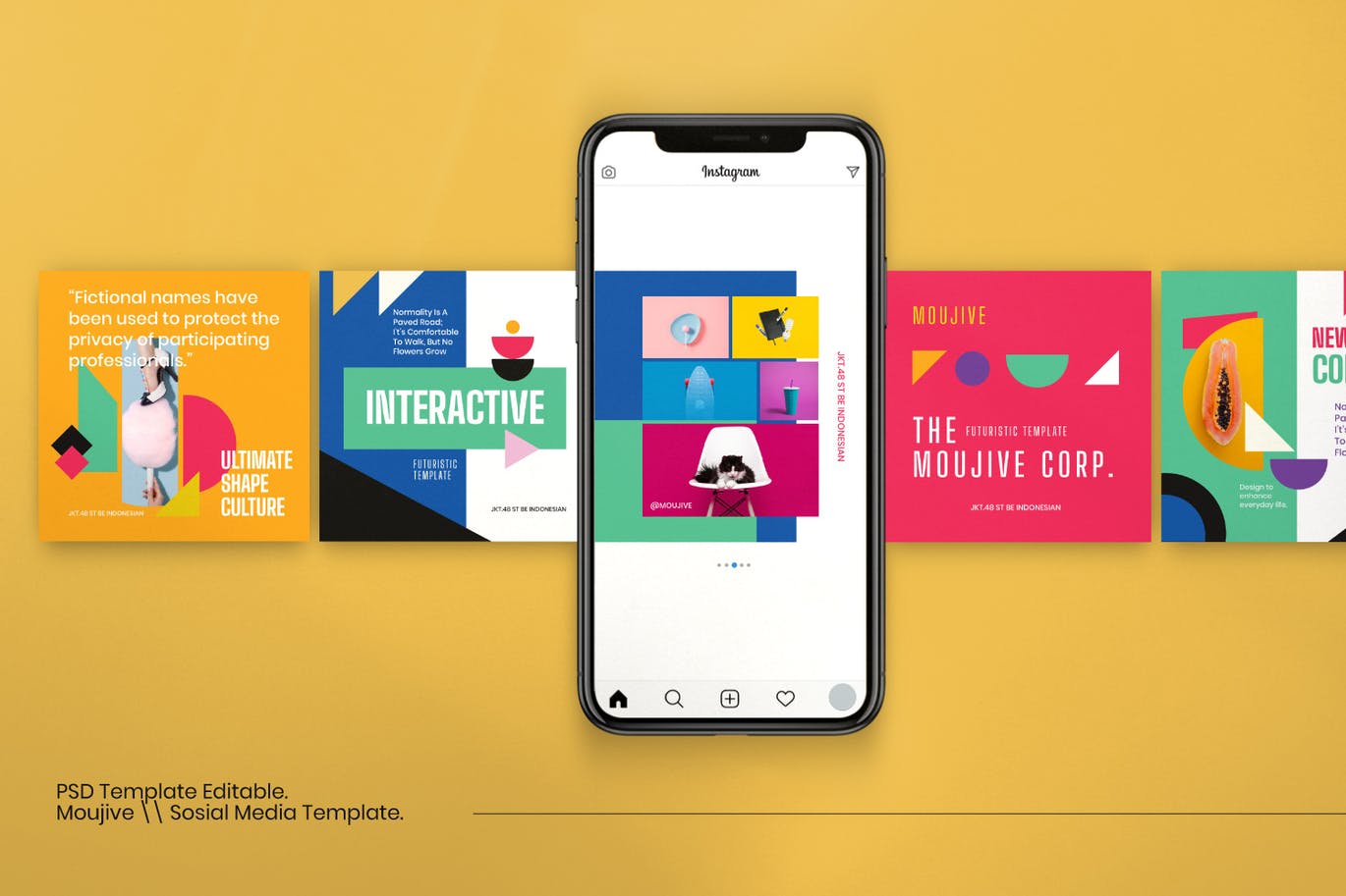 20个时尚简约鲜艳色块多用途banner海报PSD设计素材