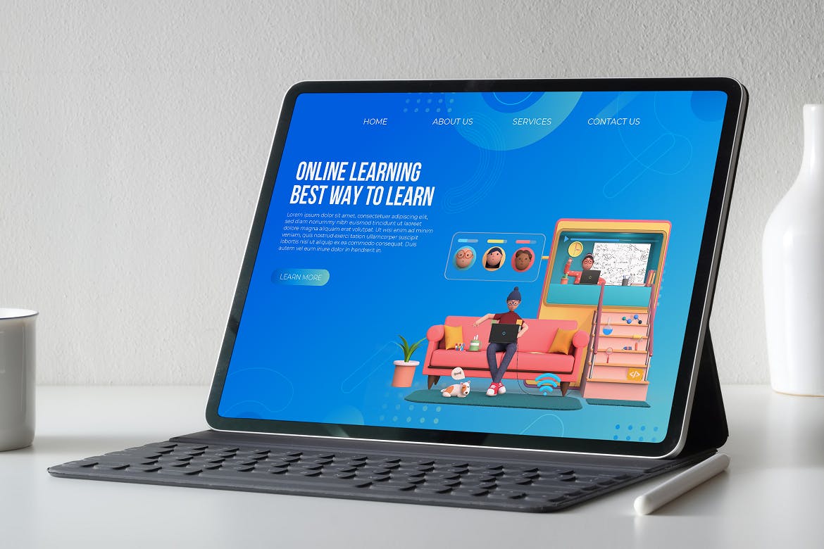 精品素材：多用途3D立体分层banner插图插画页面PSD素材包