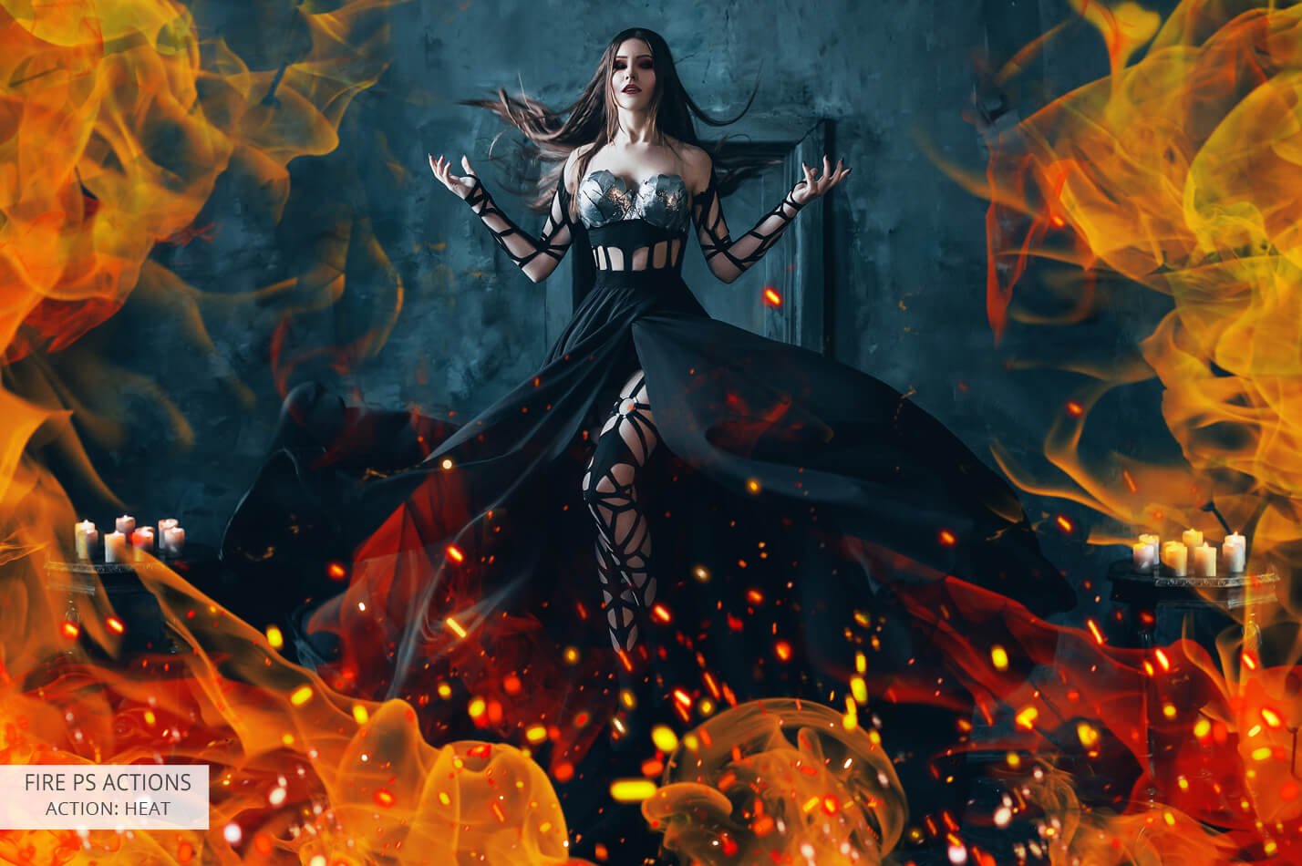 燃烧的火焰效果特效PS动作下载