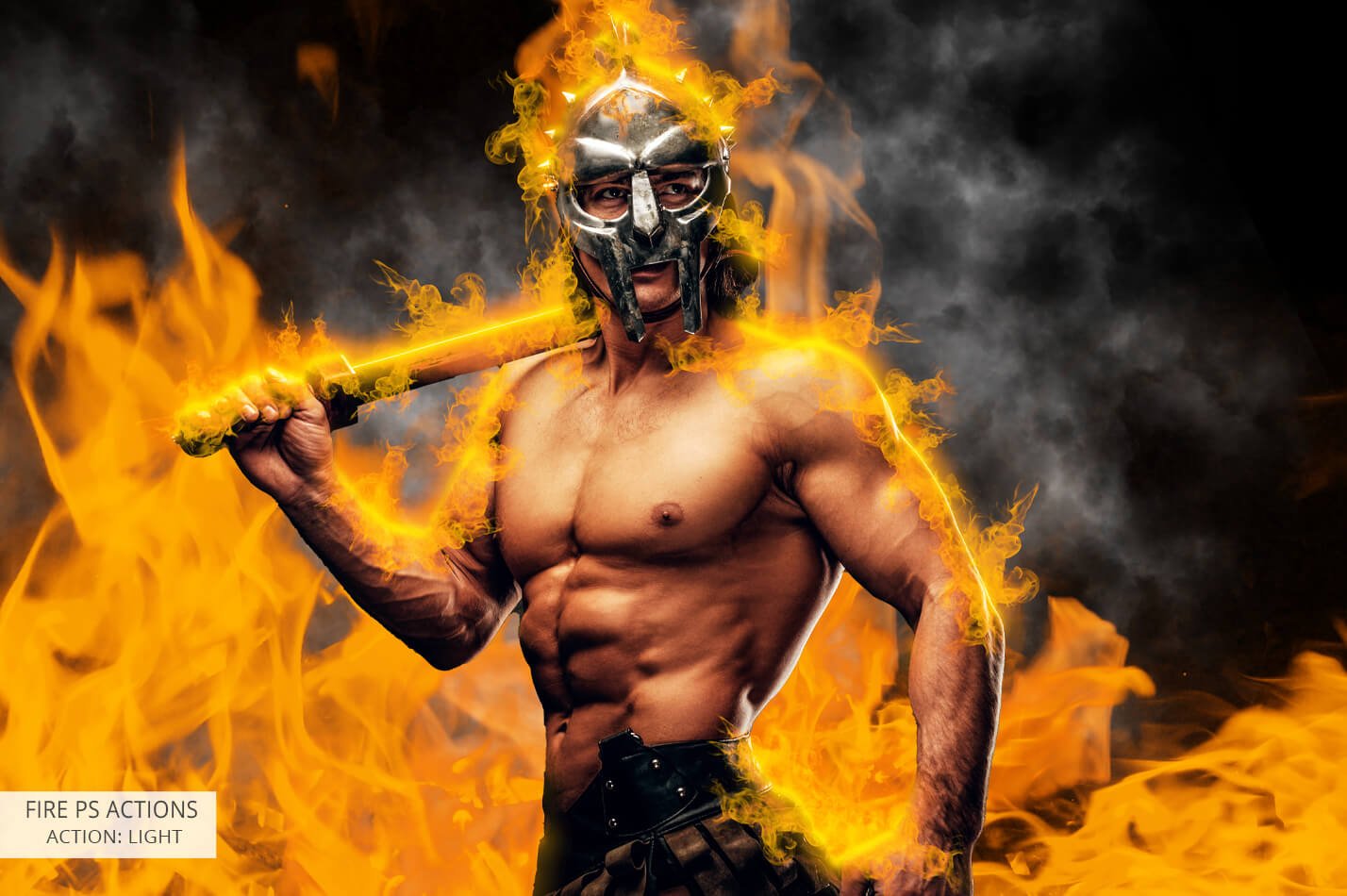 燃烧的火焰效果特效PS动作下载