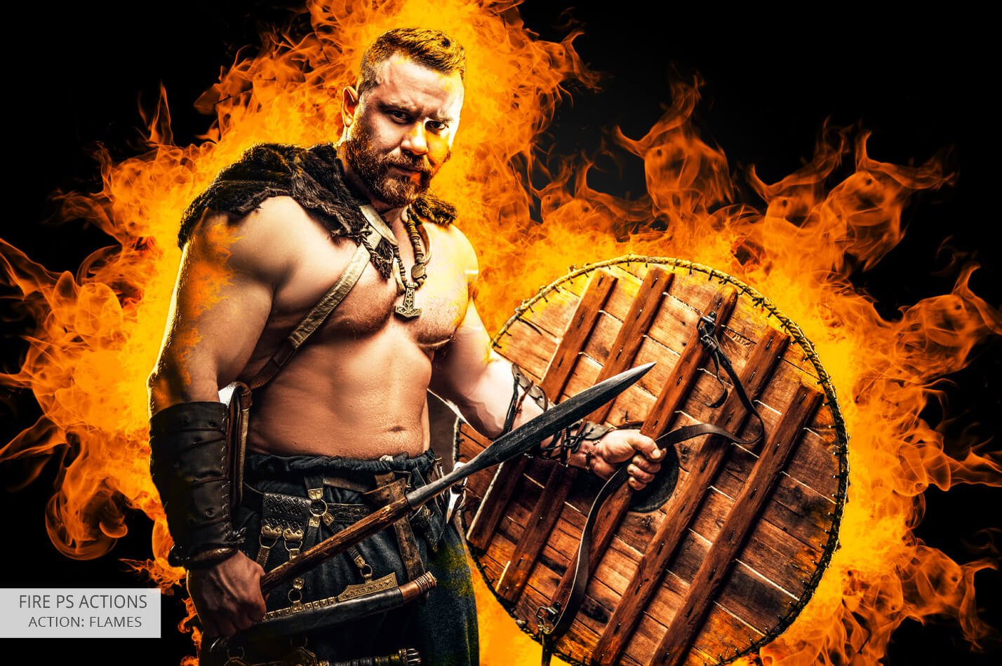 燃烧的火焰效果特效PS动作下载