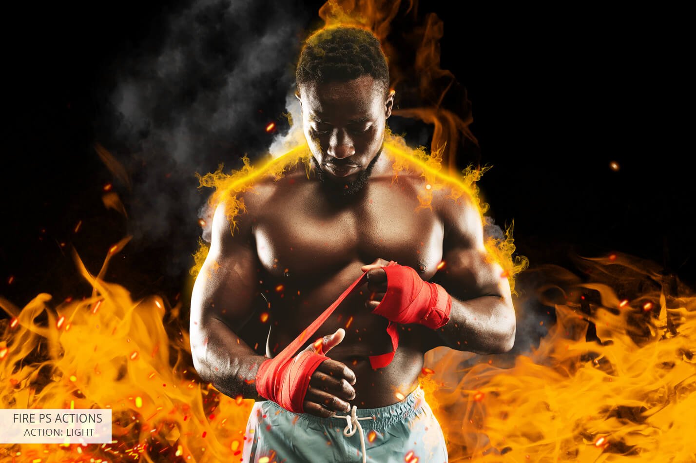 燃烧的火焰效果特效PS动作下载