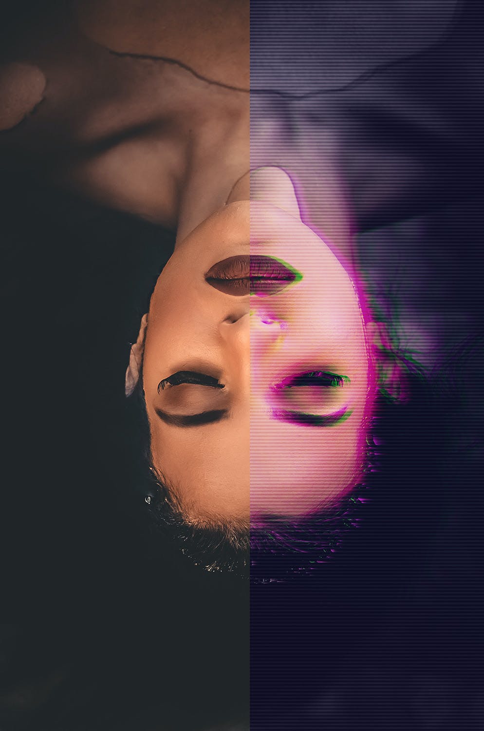 一键生成网络朋克故障特效PS动作素材