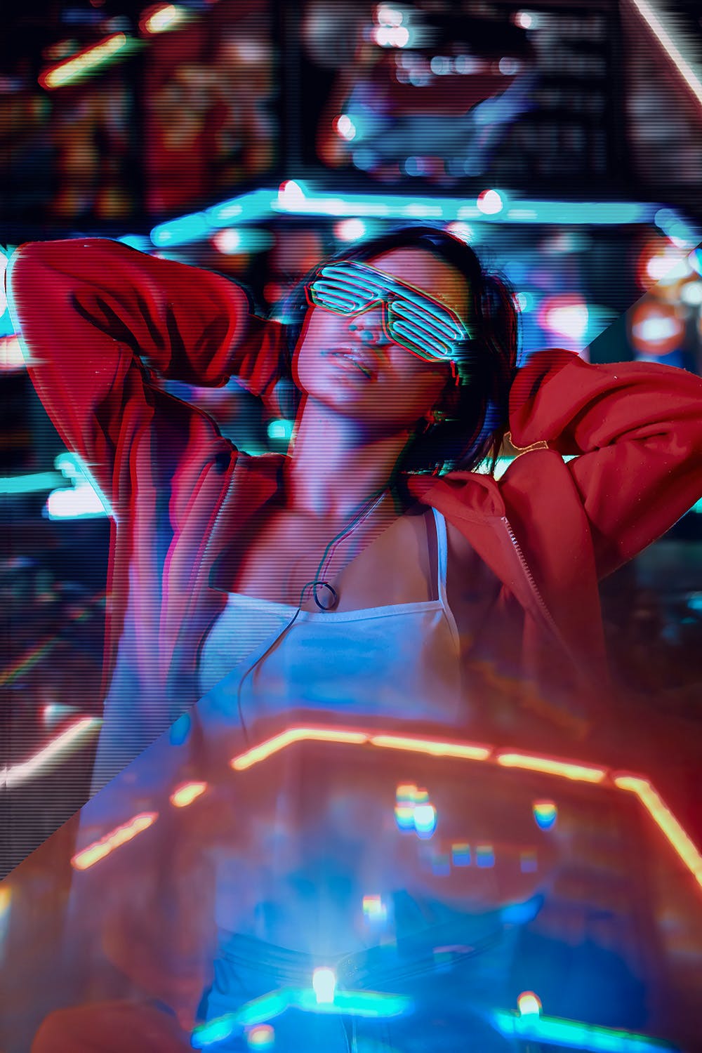 一键生成网络朋克故障特效PS动作素材