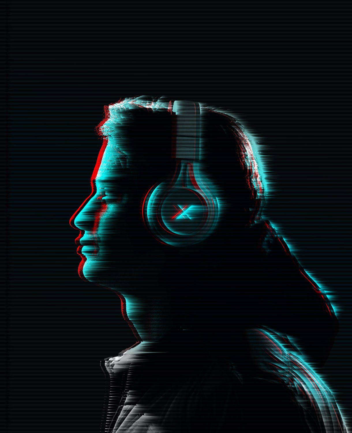 一键生成网络朋克故障特效PS动作素材