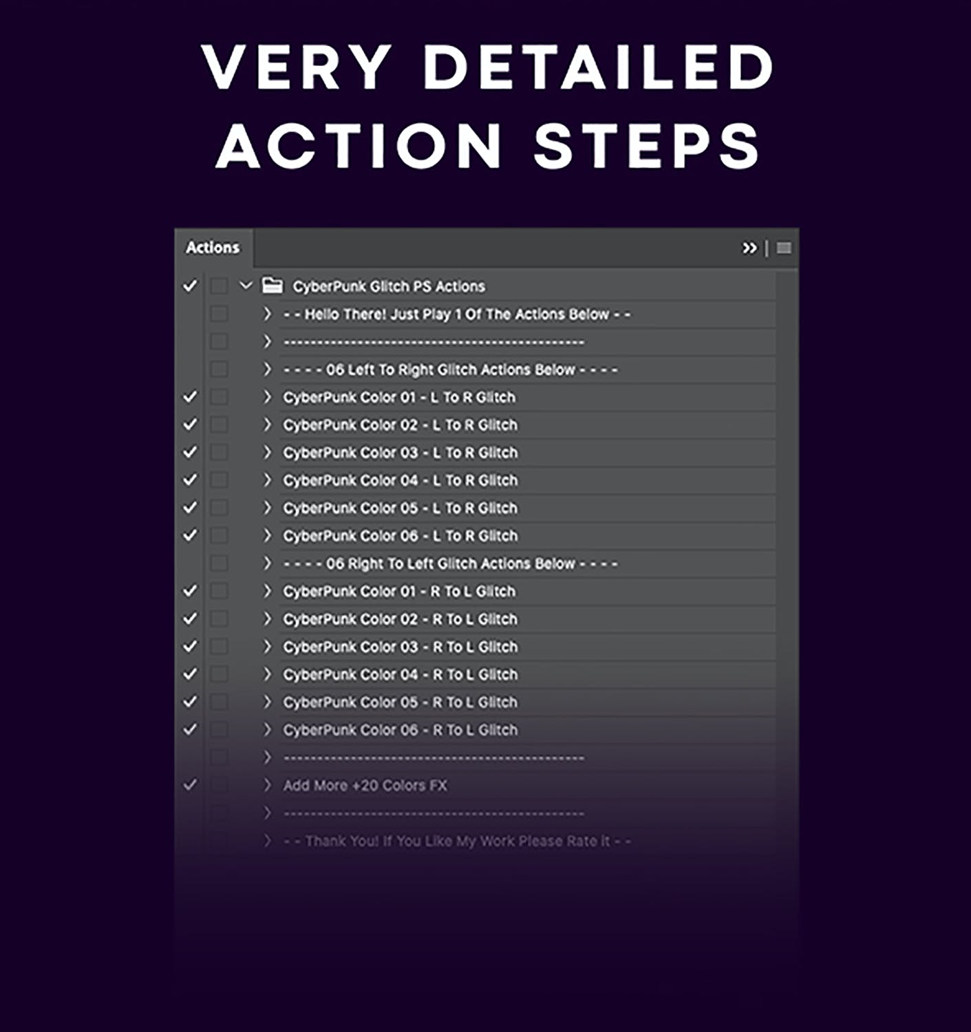 一键生成网络朋克故障特效PS动作素材