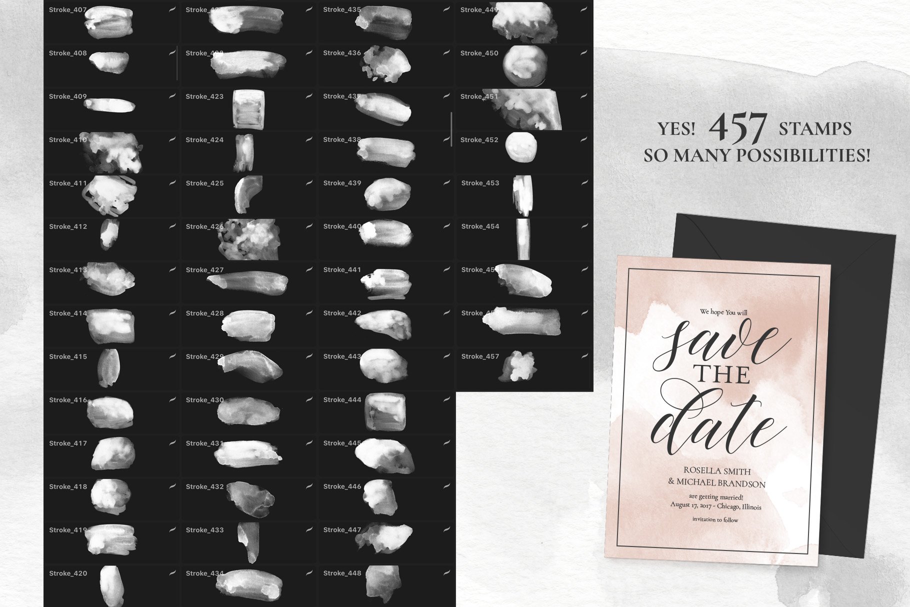 精品素材：457个高质量水彩Procreate笔刷素材下载