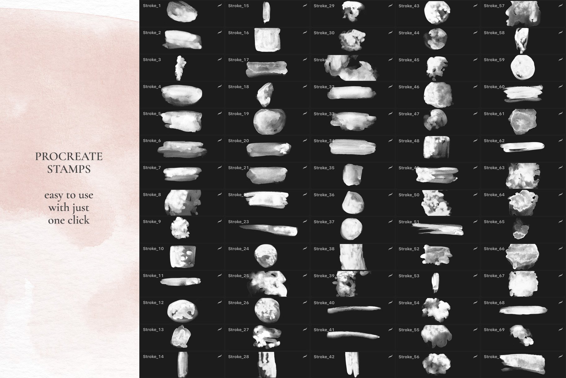 精品素材：457个高质量水彩Procreate笔刷素材下载