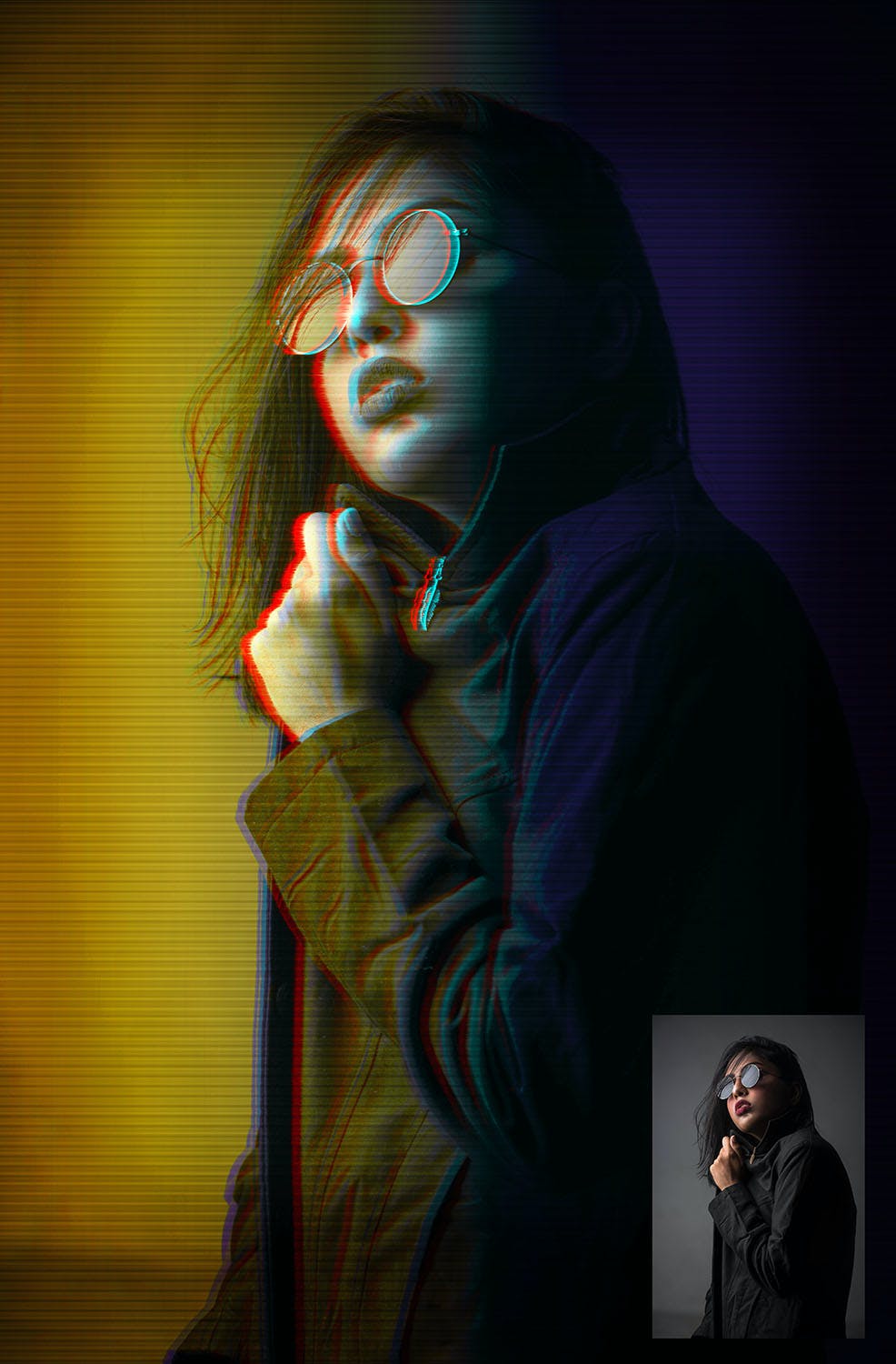 一键生成色彩视觉差的PS动作下载