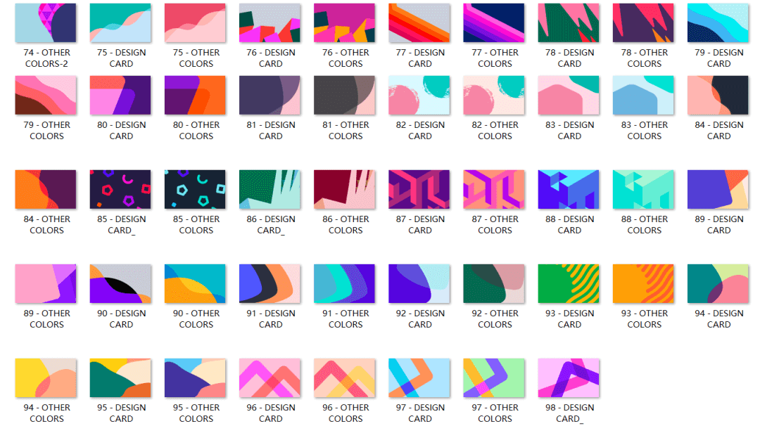 上百款神仙配色矢量卡片色卡合集!让你做设计不再烦恼!