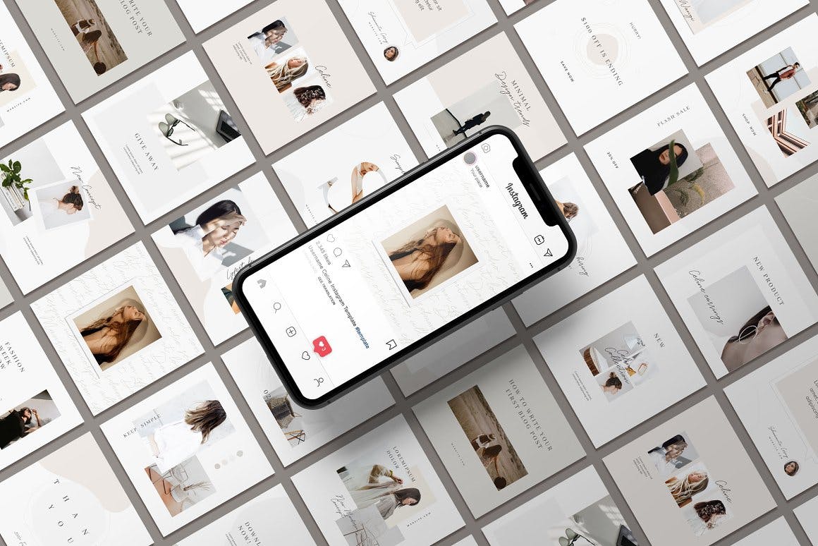 时尚高端简约优雅Instagram社交媒体banner海报设计PSD素材模板