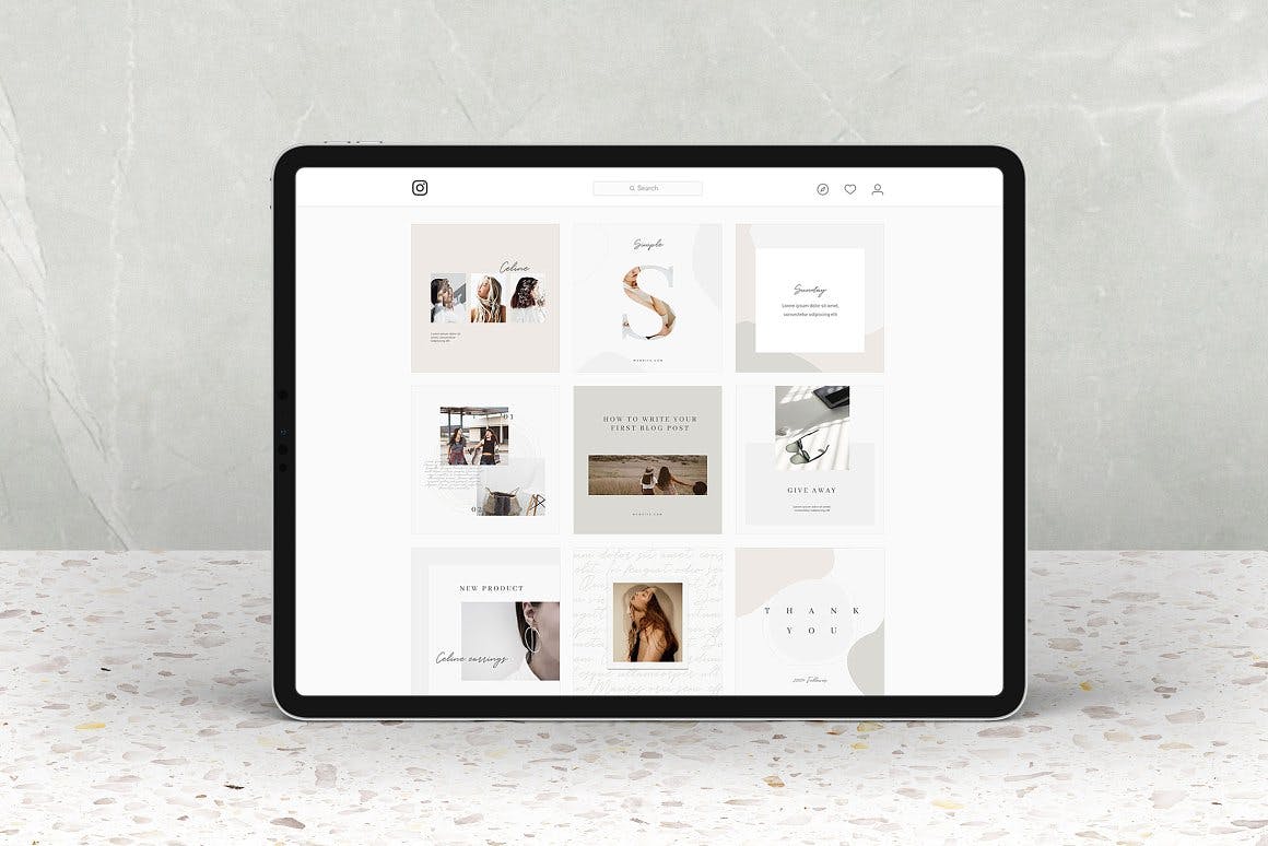 时尚高端简约优雅Instagram社交媒体banner海报设计PSD素材模板