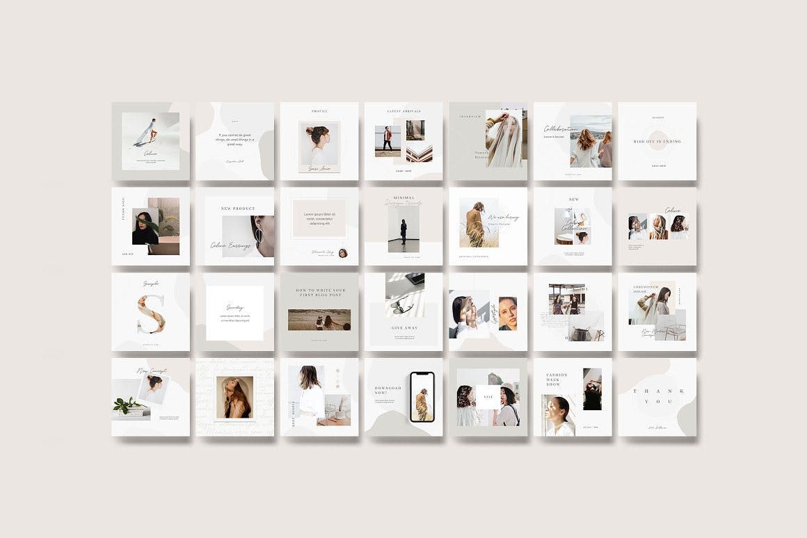 时尚高端简约优雅Instagram社交媒体banner海报设计PSD素材模板