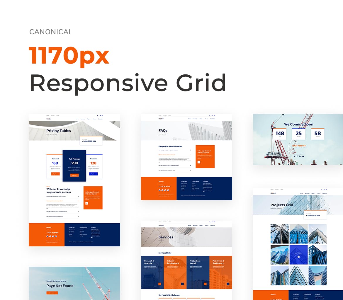 23个建筑公司施工单位WEB网页模板素材