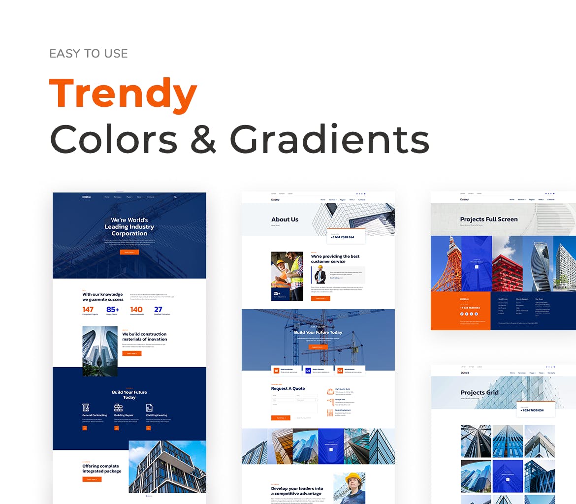 23个建筑公司施工单位WEB网页模板素材