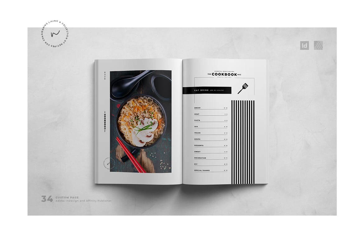 时尚高端菜谱菜单VI设计模板