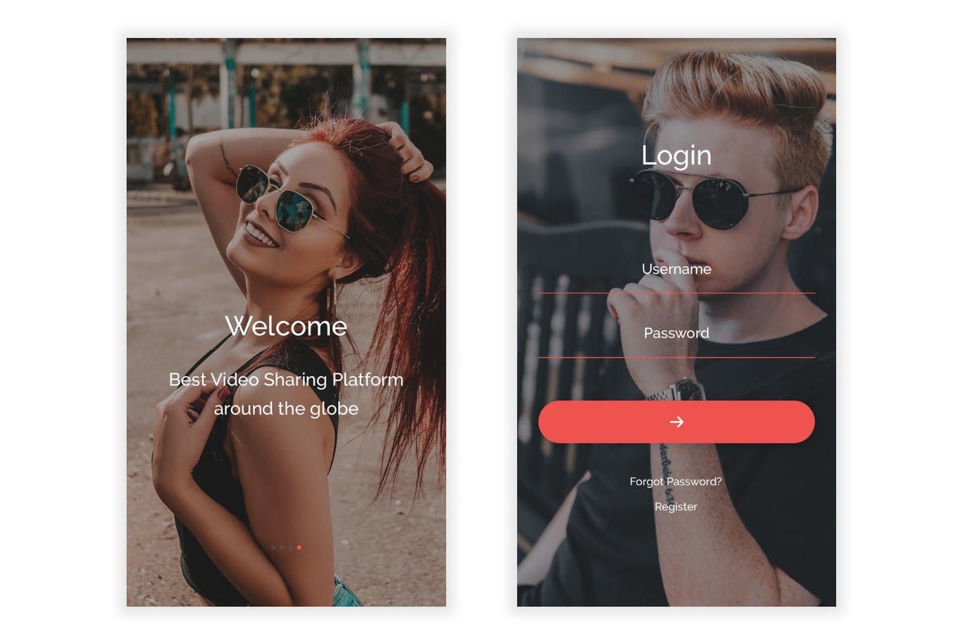 手机端APP小视频UI界面模板
