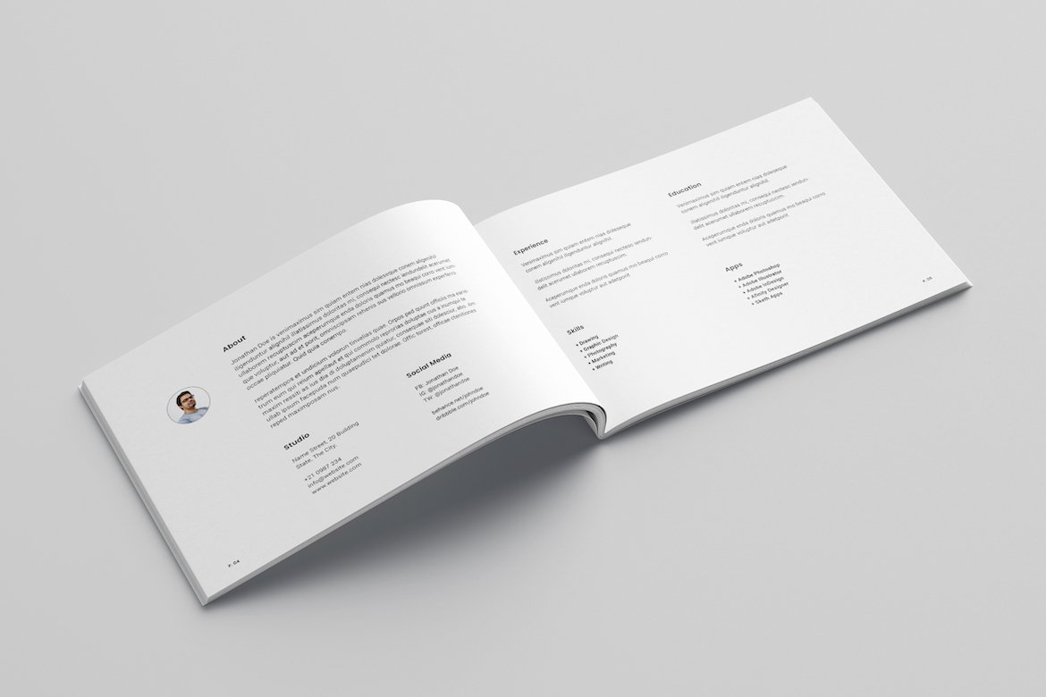 极简风格杂志画册VI模板