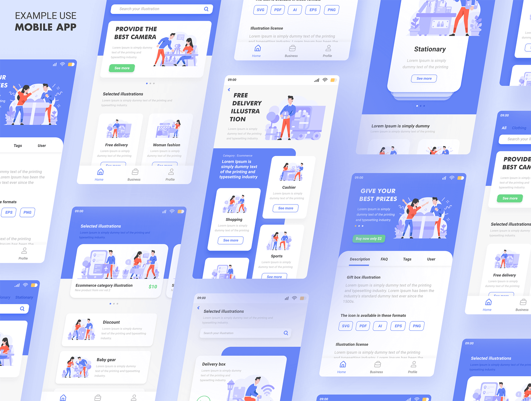 25个精美电子商务购物需求插画素材