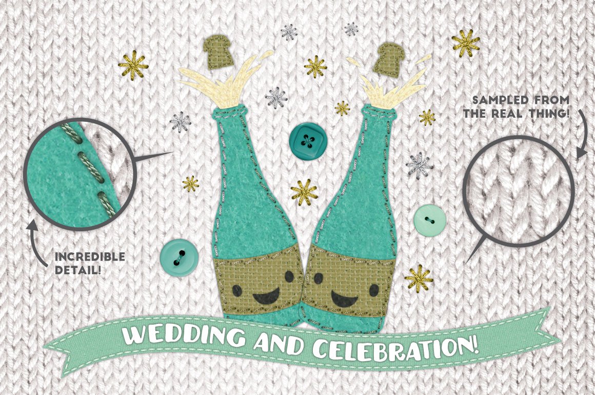 织物缝纫工艺主题-笔刷样式素材包