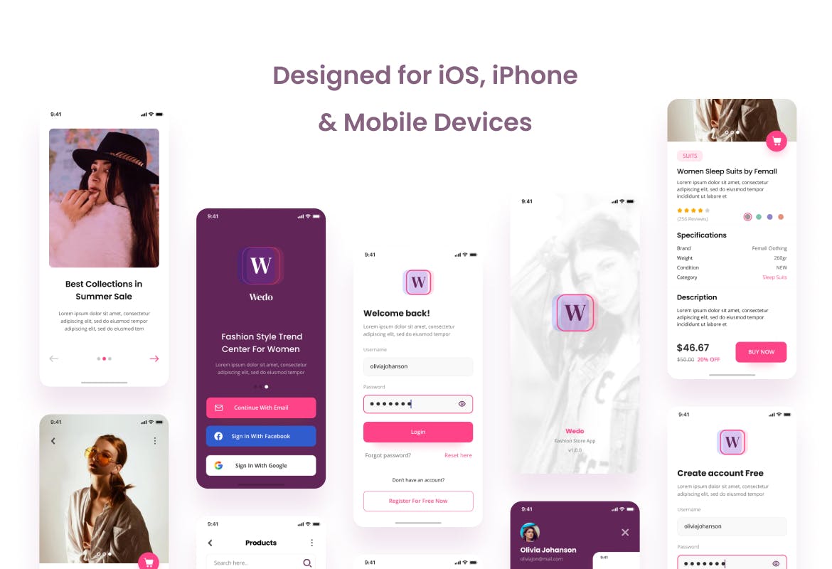 时尚多用途淘宝电商电子商务APP UI KITS素材包