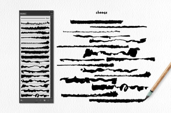 16个适用于Illustrator的矢量艺术水彩&墨水笔刷