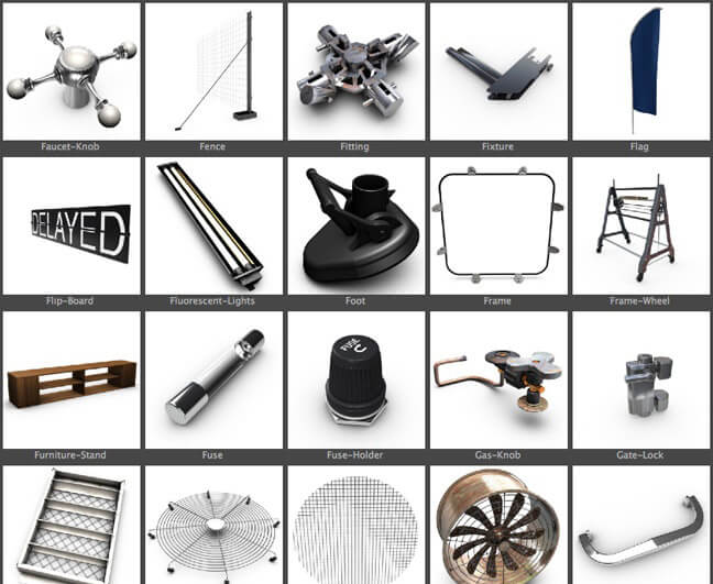 260多个五金主题C4D模型预设素材