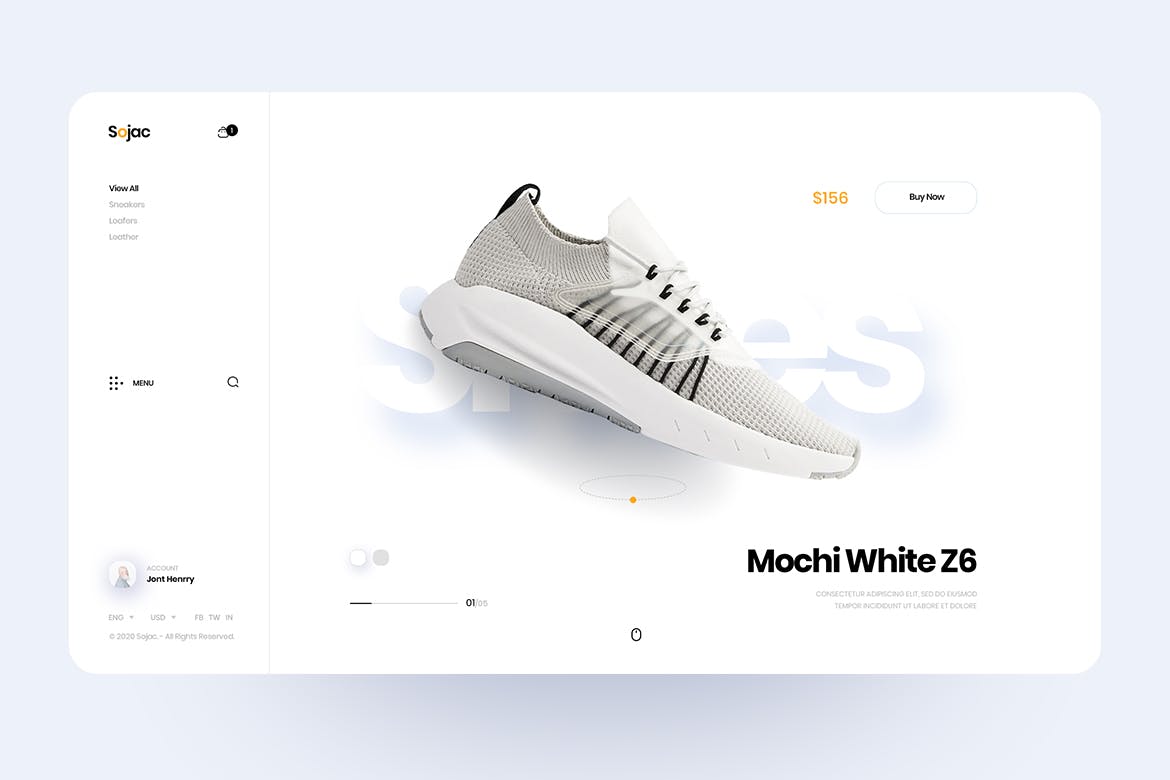 鞋子展示鞋店电商WEB网站PSD素材模板