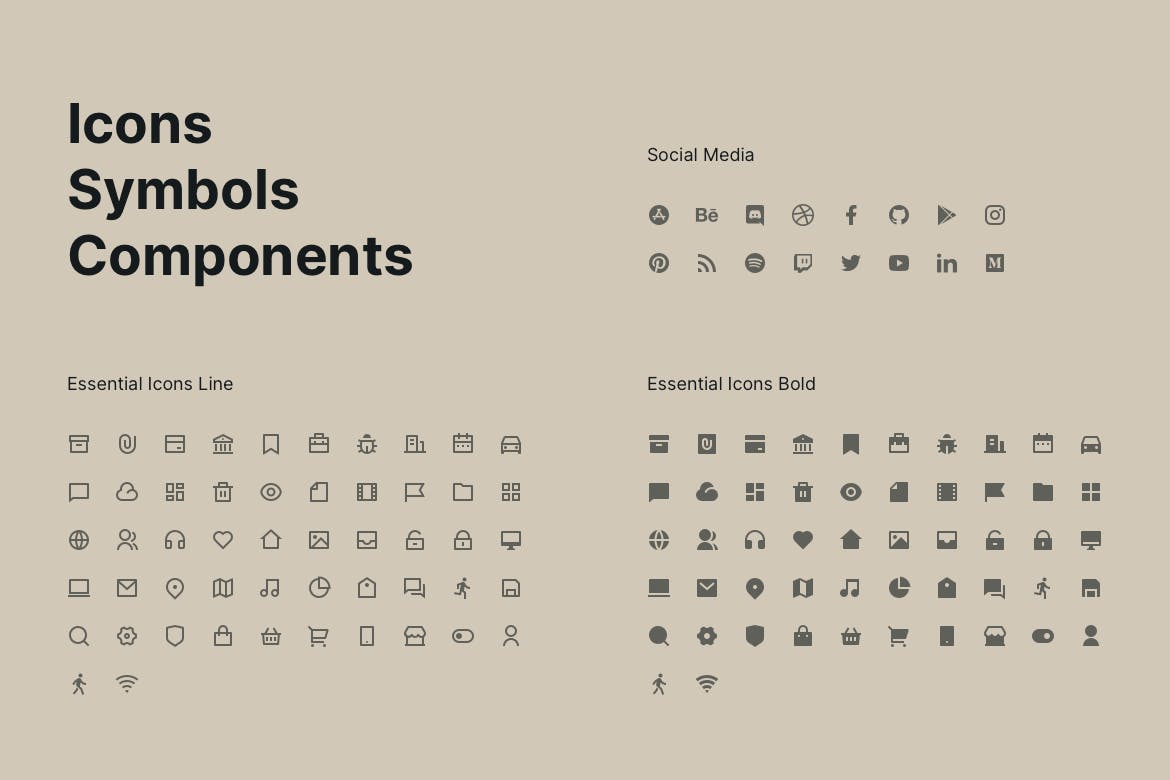 高端时尚优雅WEB网站设计UI KIT素材