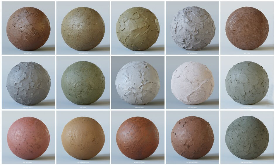 21个4K高分辨率黏土粘土泥土底纹纹理贴图素材包