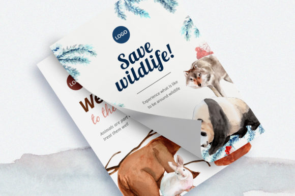 67个冬季主题动物水彩风格插画素材包