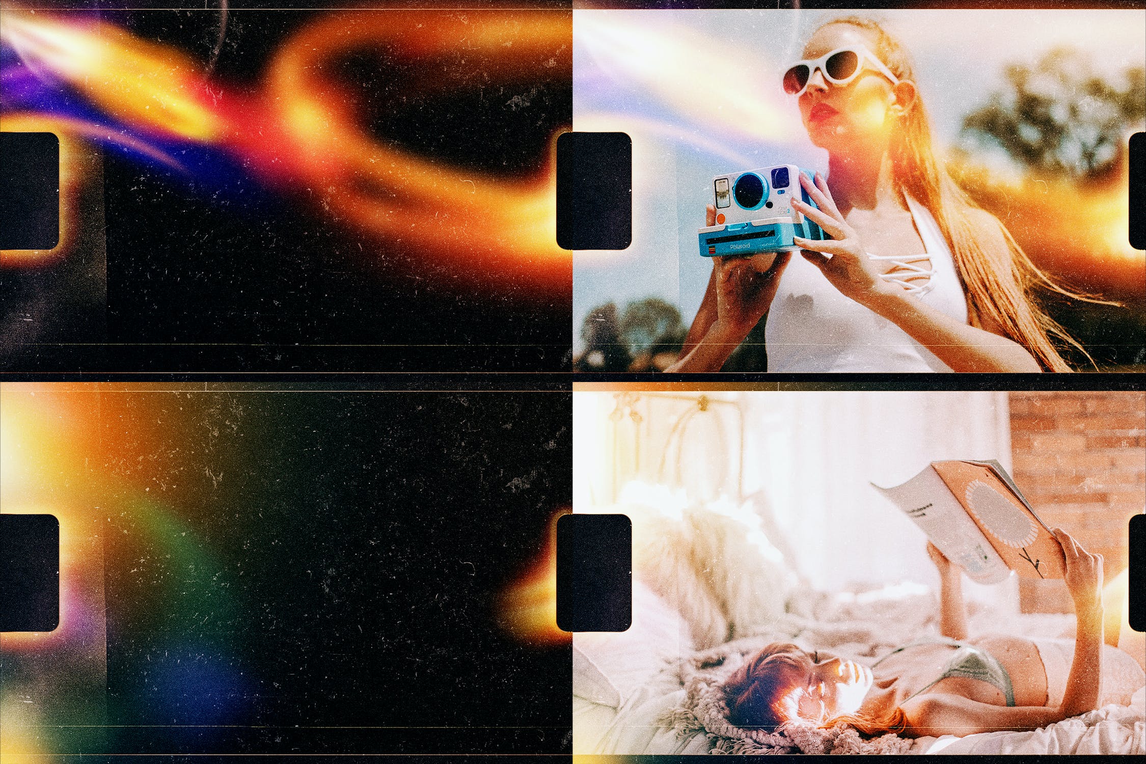 胶片电影镜头级别灯光效果PSD素材模板