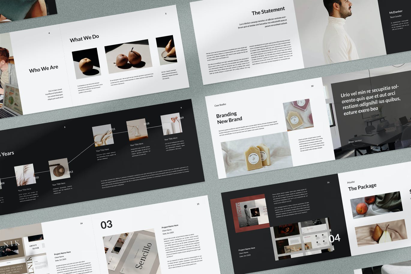 黑色简洁时尚高端高品质品牌VI手册宣传册设计素材模板