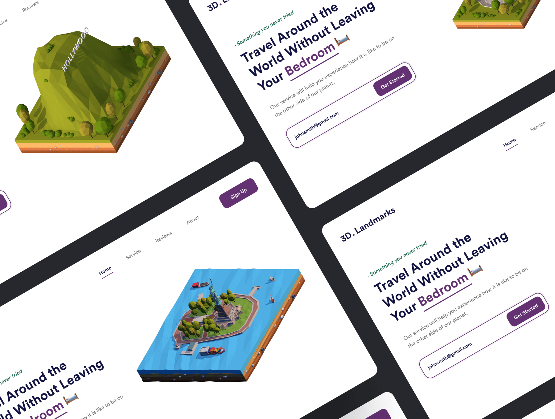 低多边形美国城市地标C4D素材