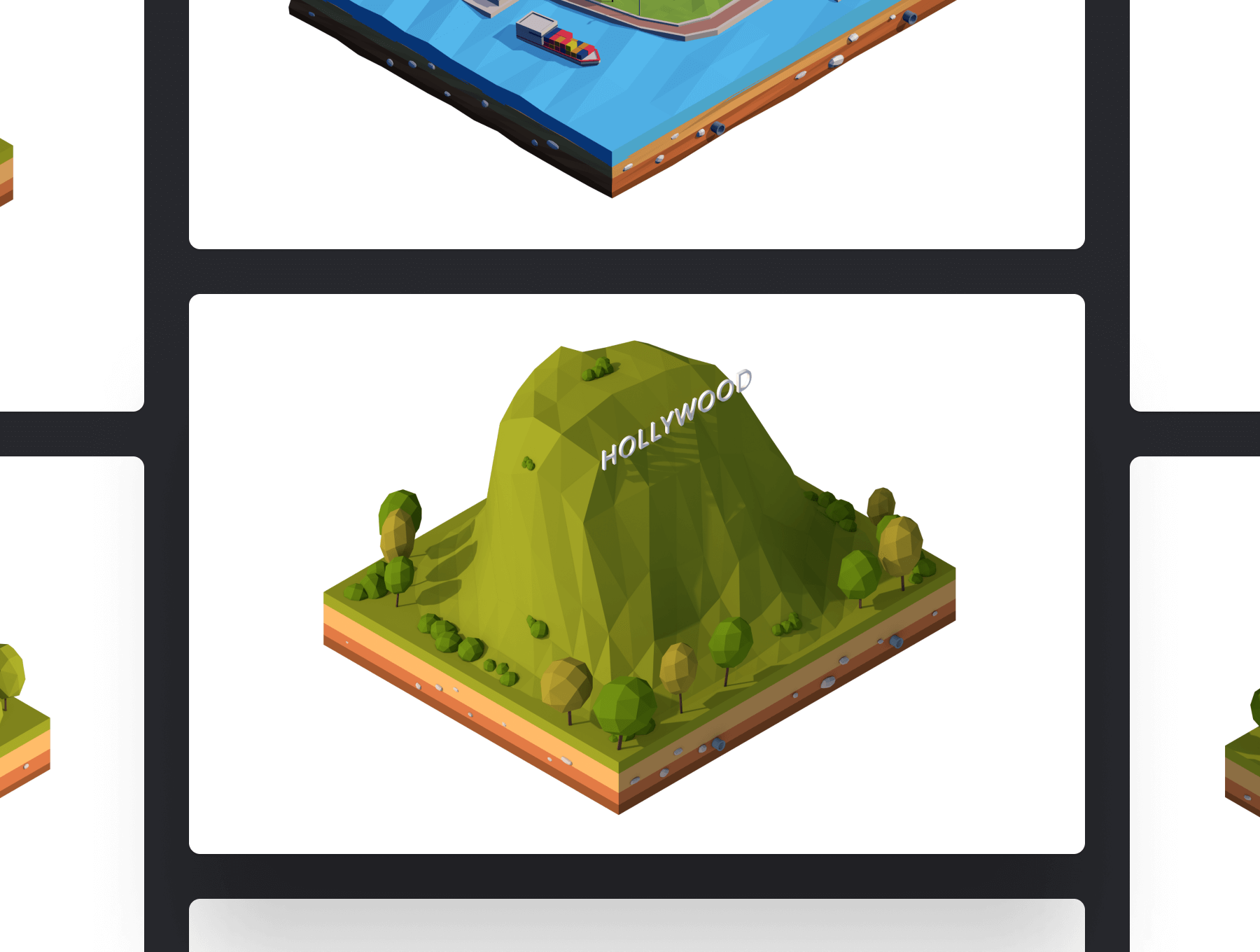 低多边形美国城市地标C4D素材