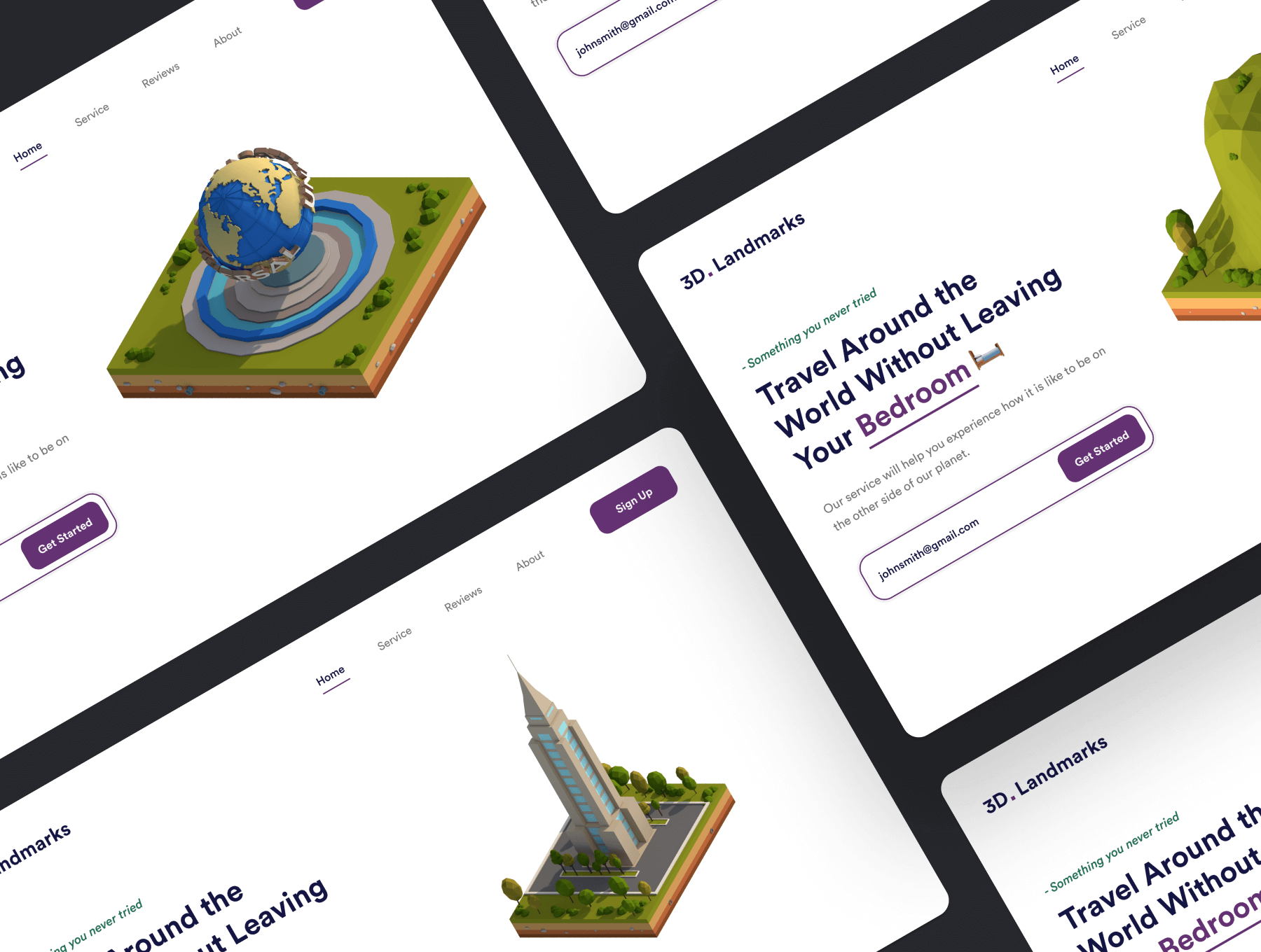 低多边形美国城市地标C4D素材