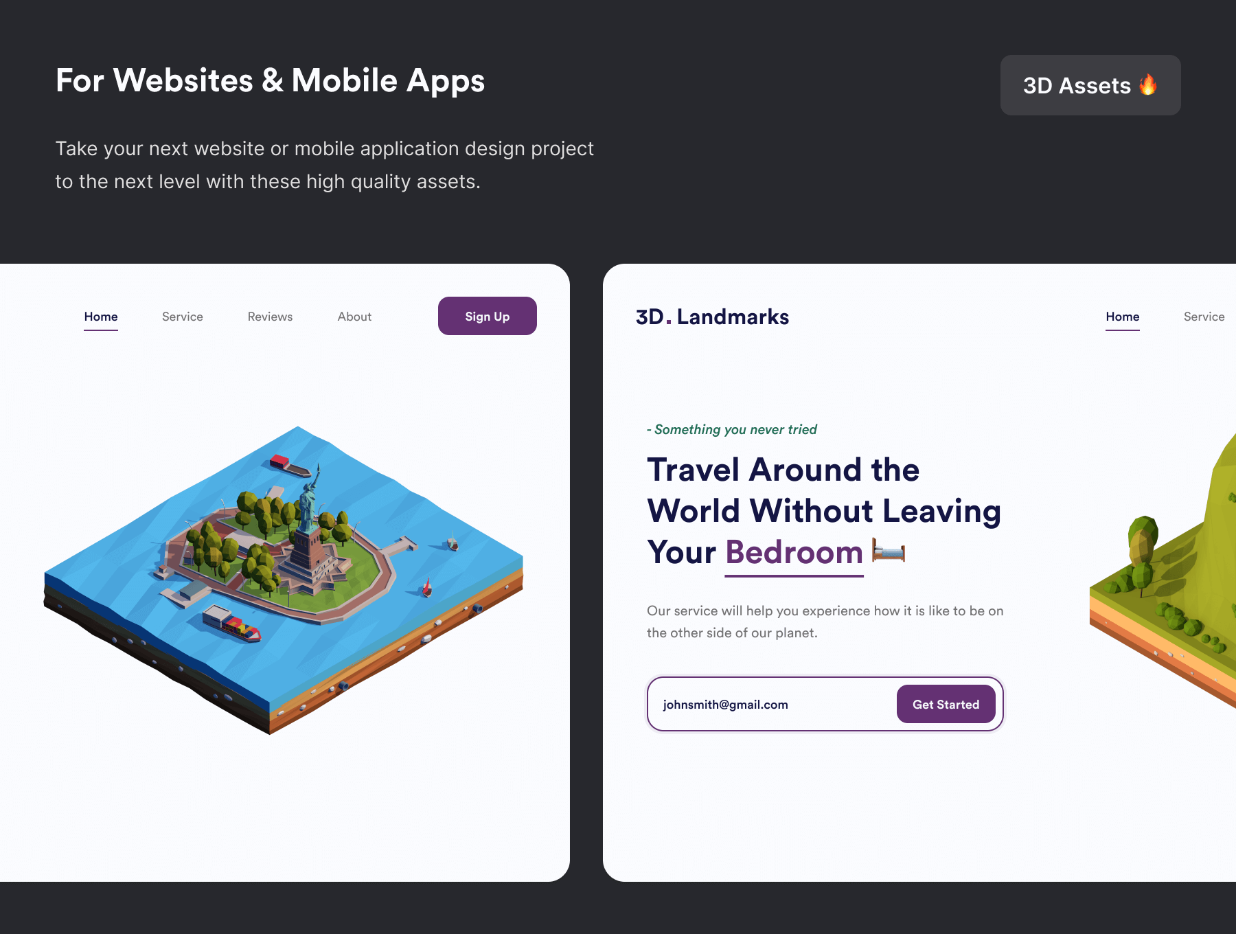 低多边形美国城市地标C4D素材