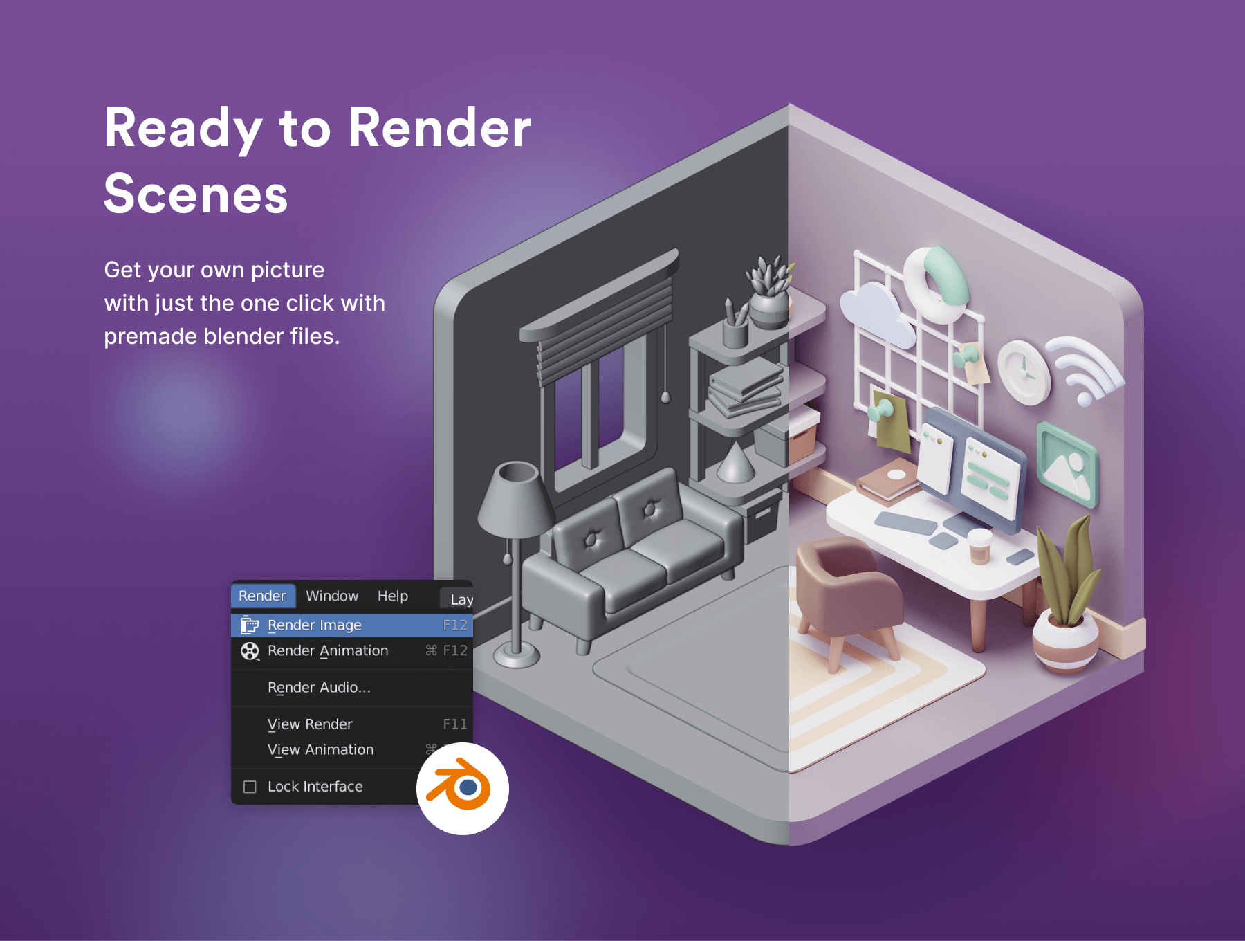 200多个3D元素ICON图标素材合集