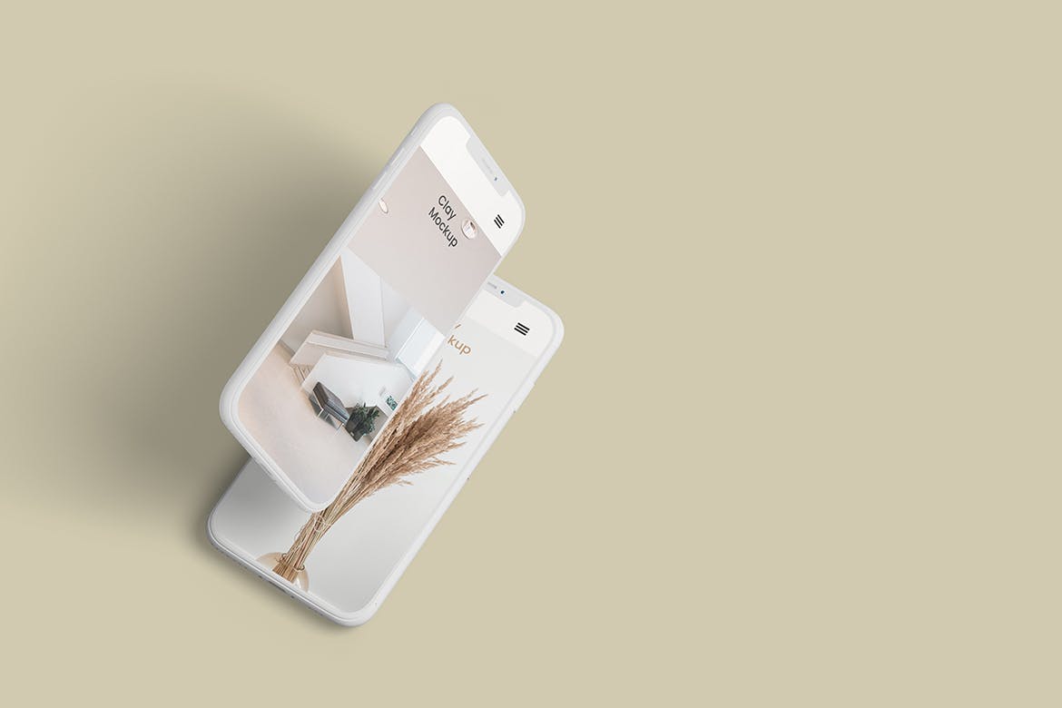 高品质iPhone X手机APP UI样机展示PSD素材模板