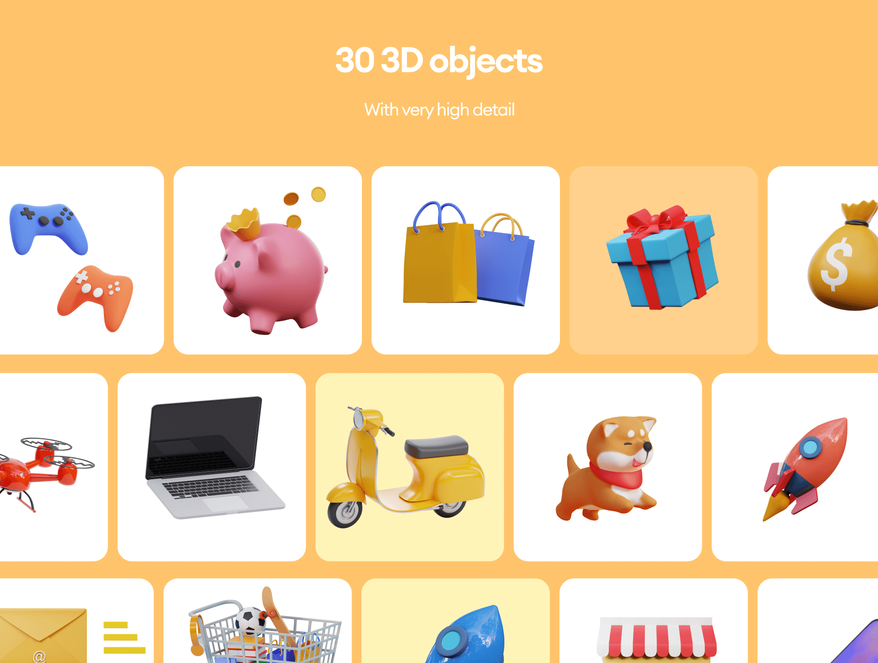 10个场景30个Blender格式的3D插画素材包