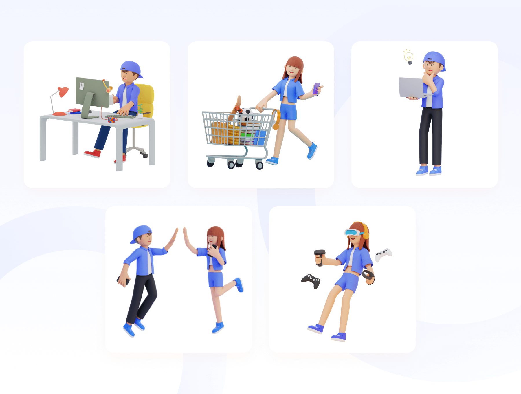 10个场景30个Blender格式的3D插画素材包