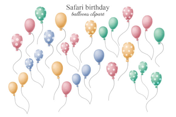 100+生日派对主题野生动物系列剪贴画PNG素材