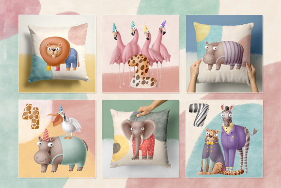 100+生日派对主题野生动物系列剪贴画PNG素材