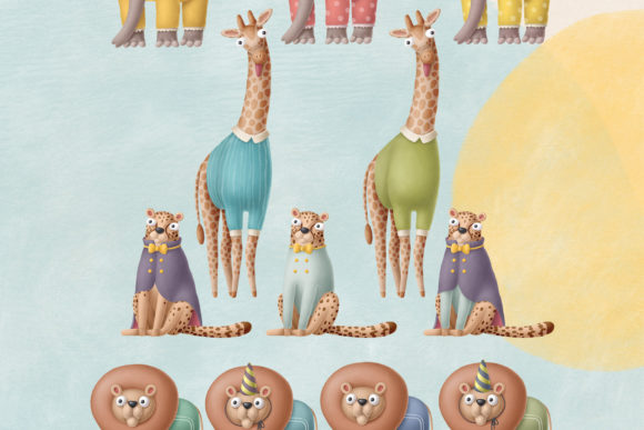 100+生日派对主题野生动物系列剪贴画PNG素材