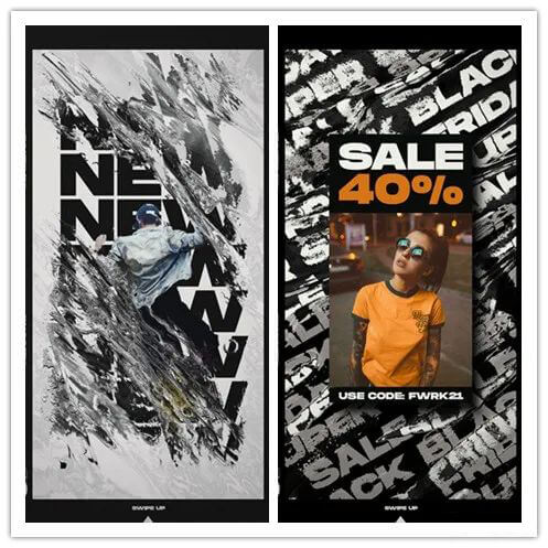 炫酷水墨故障海报价格2000一张!有了这个分分钟解决